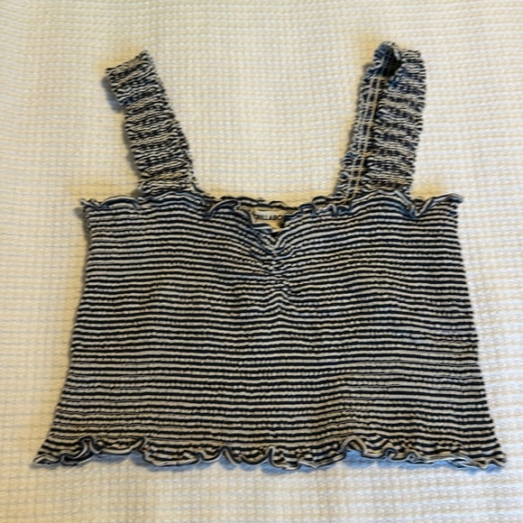 Billabong blue and white striped crop top size medium 💎 - Picture 1 of 4